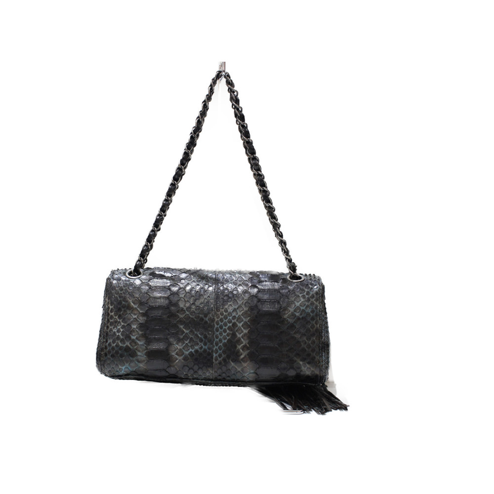 Chanel Python Chain Shoulder Bag Black Blue - Picture 4 of 6